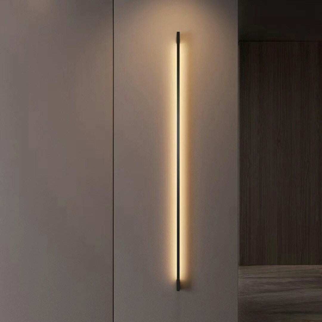 Edge Modern Linear Black LED Wall Lamp Metal/Acrylic Living Room