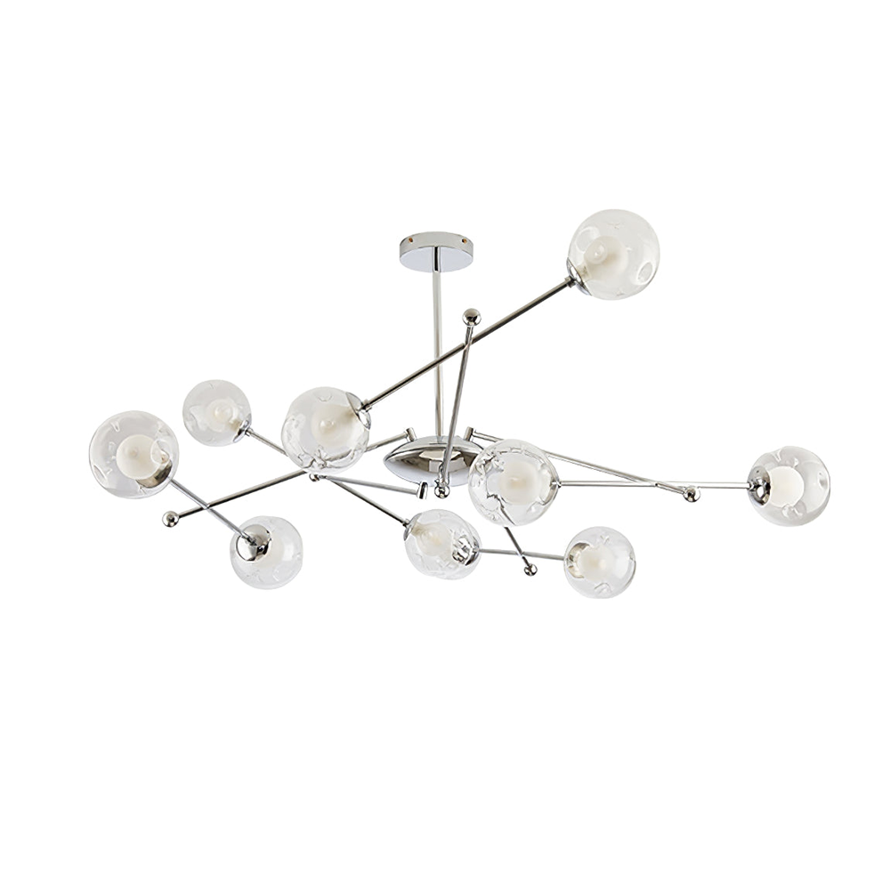 Valentina Nordic Bauhaus Chandelier Metal Glass Living Room