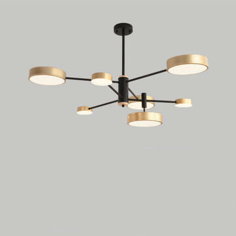 Sienna Pendant Light LED, Metal & Wood, Grey/White/Gold