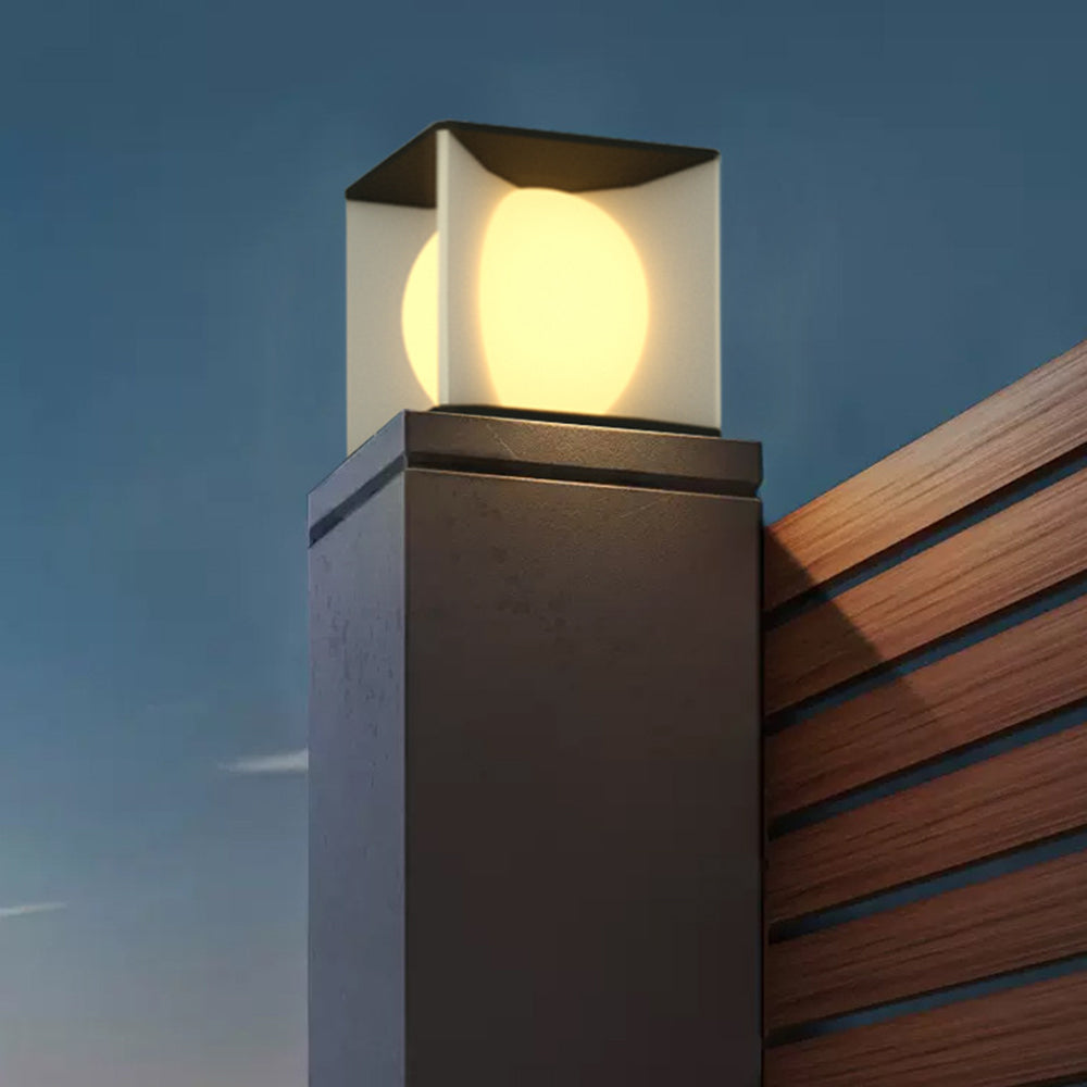 Elif Modern Moon Metal Outdoor Pier-Mount Pillar Light