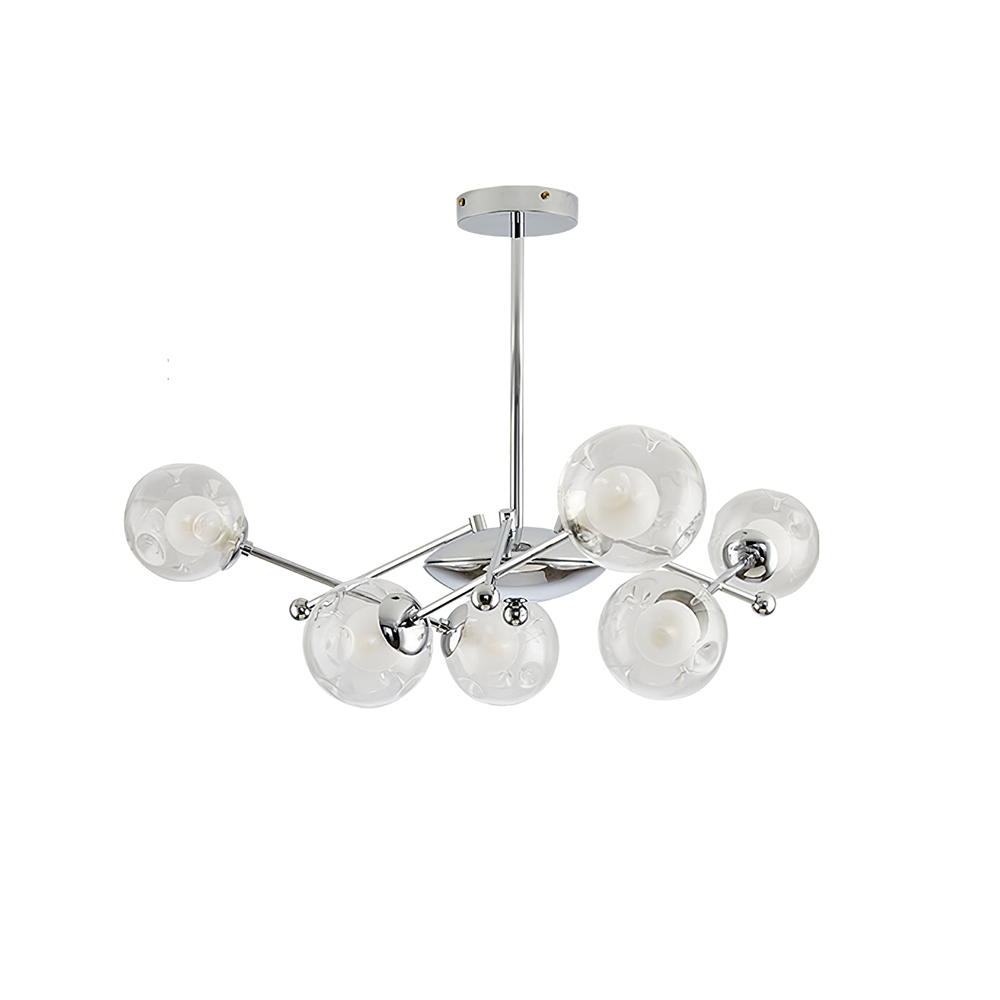 Valentina Nordic Bauhaus Chandelier Metal Glass Living Room