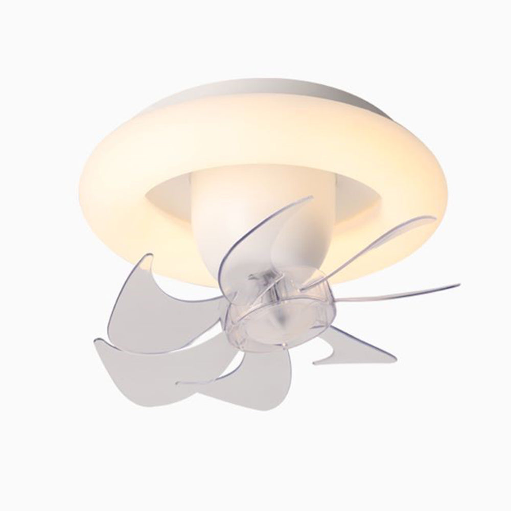 Minori White Flush Mount Ceiling Fan with Light, 2 Style, 11.8‘’