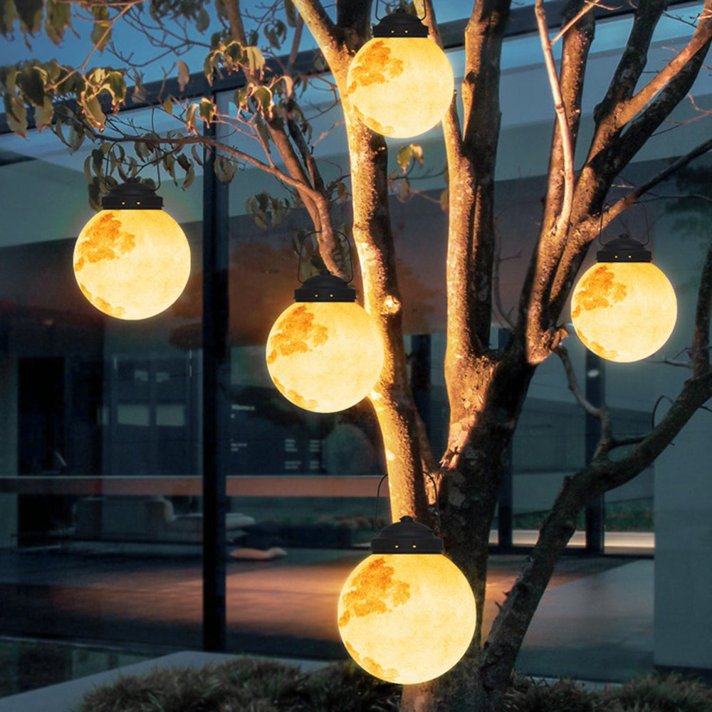 Elif Moon Modern Bubble Glod Outdoor Light, Metal/Resin/Fiberglass