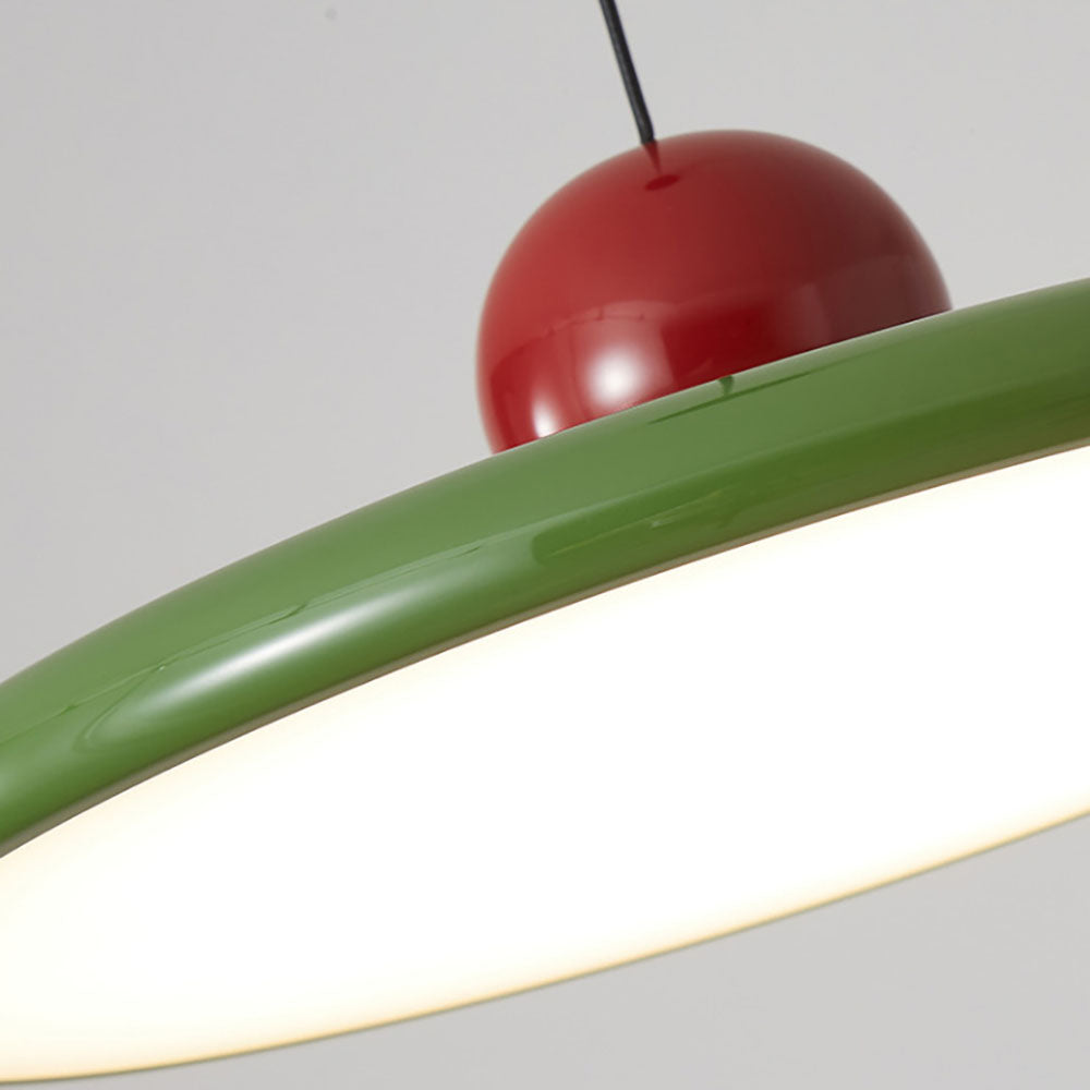 Morandi Nordic Flying Saucer Metal Pendant Light Red/Cream/Green