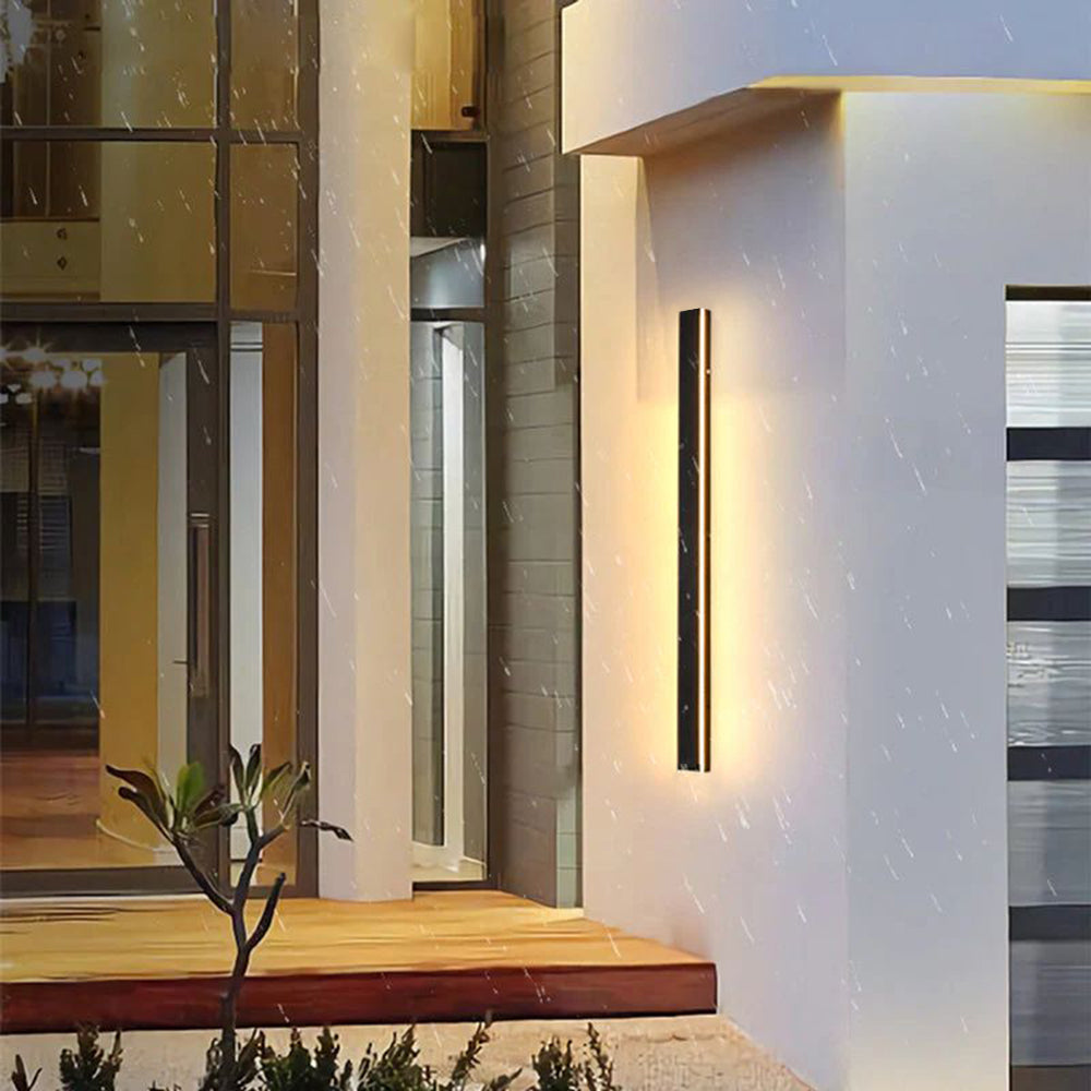 Edge Ripple Minimalist Linear LED Outdoor Wall Lamp Metal Garden Corridor Balcony