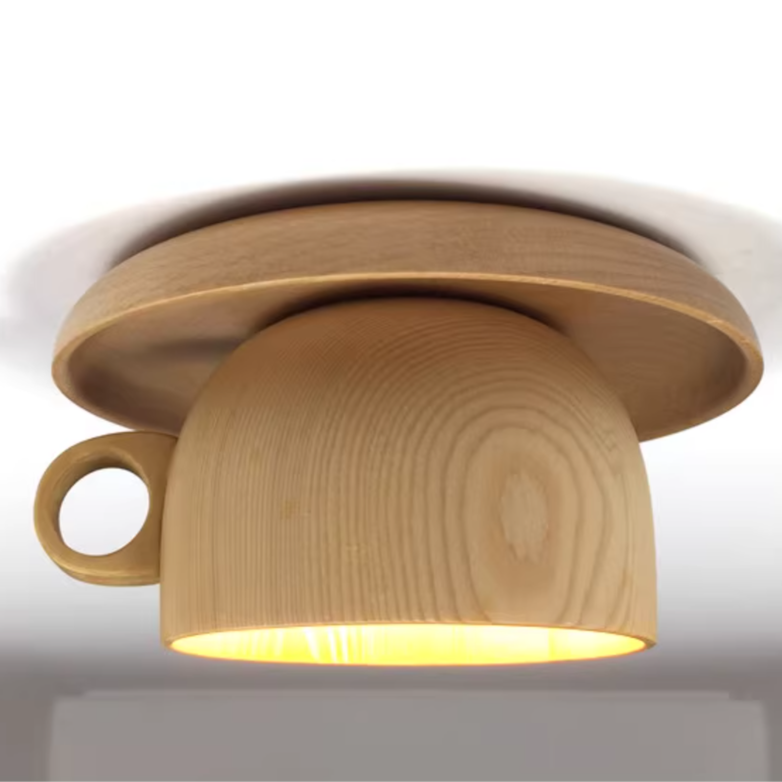 Cairns Modern Wood Cup Flush Mount Ceiling Light Bedroom