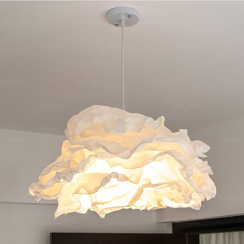 Ritta Wabi-Sabi Cloud Metal Paper LED Pendant Light Study Bedroom