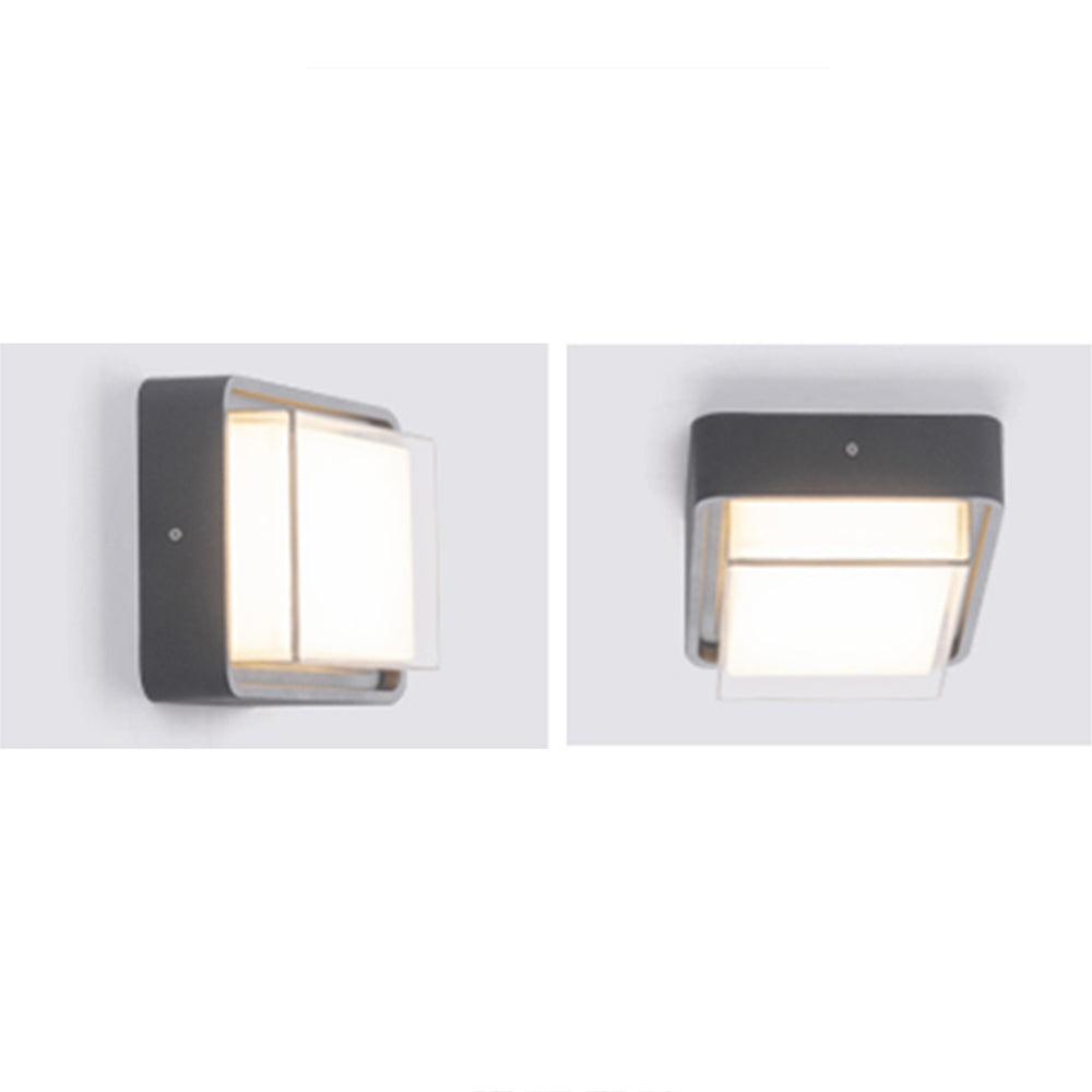 Orr Modern Flush Mount Ceiling Light, Metal/Acrylic, Square/Round, Black/Brown