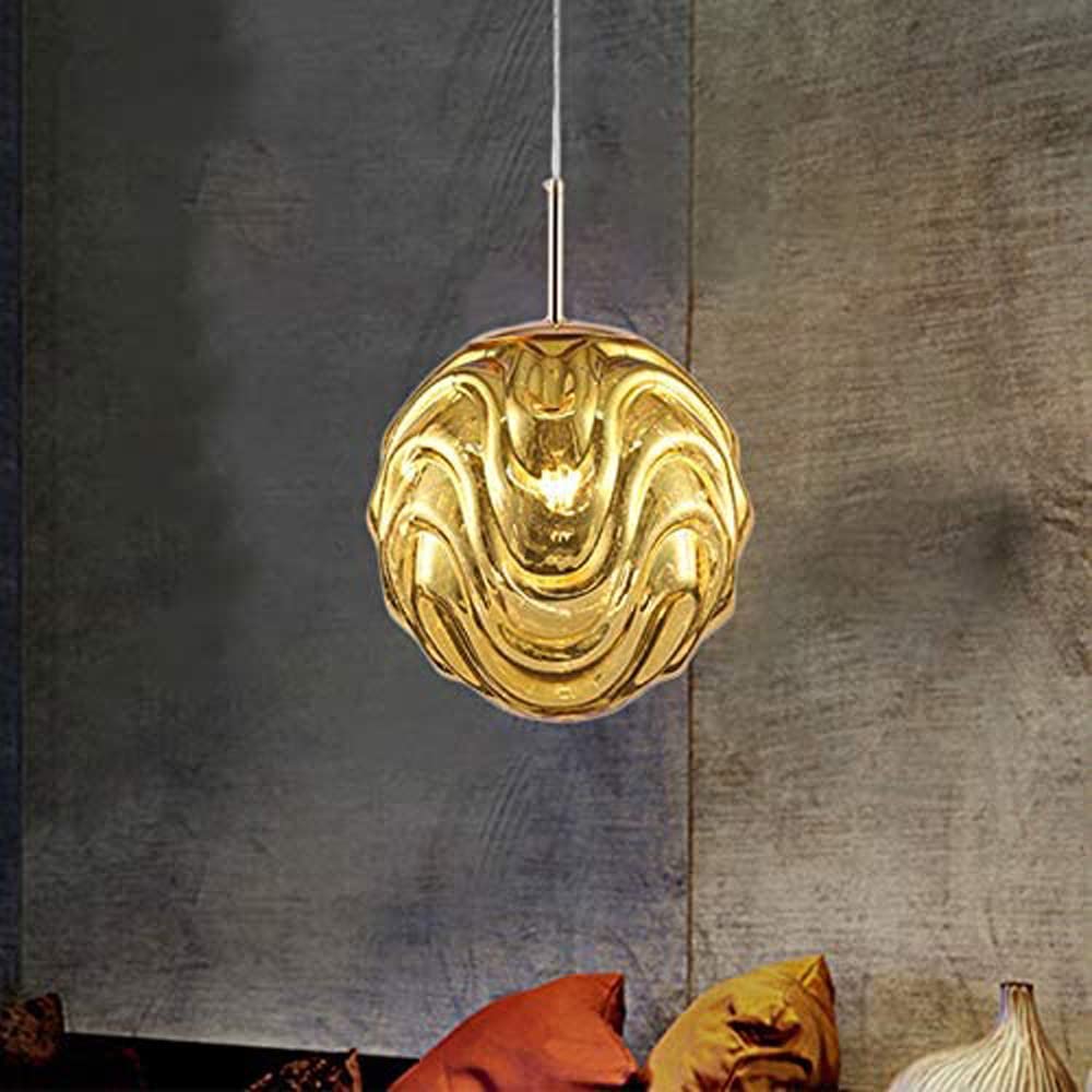 Hailie Modern Sphere Pendant Light Glass Gold/Black Dining Room