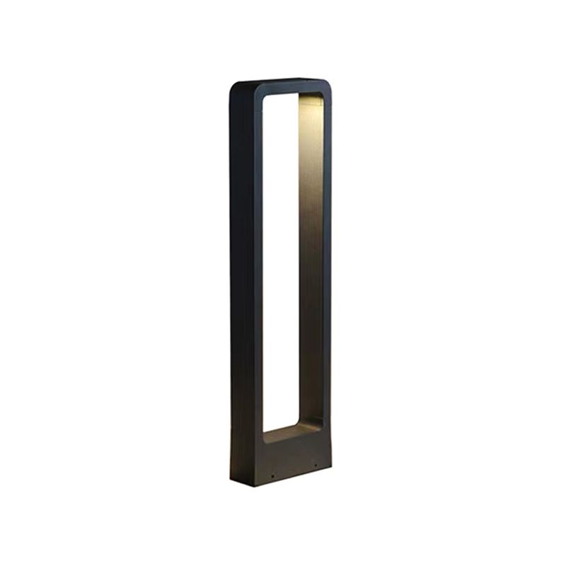 Pena Modern Metal Geometric Hollow Solar Outdoor Bollard Light, Black