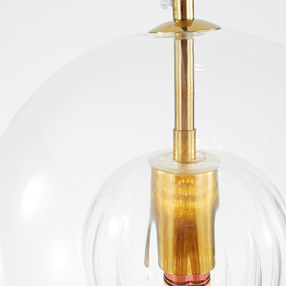 Hailie Nordic Glass Globe Pendant Light, Clear/Amber