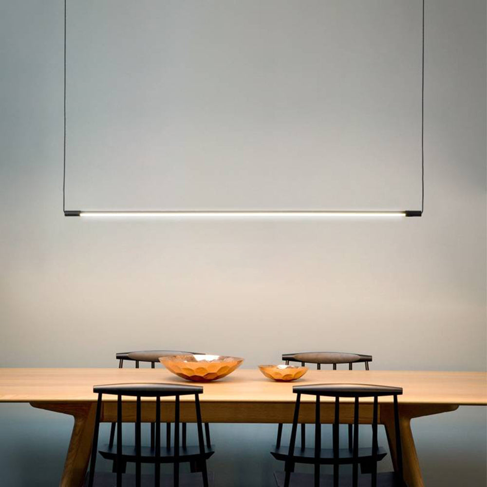 Edge Minimalist Linear Pendant Light Black Living Room