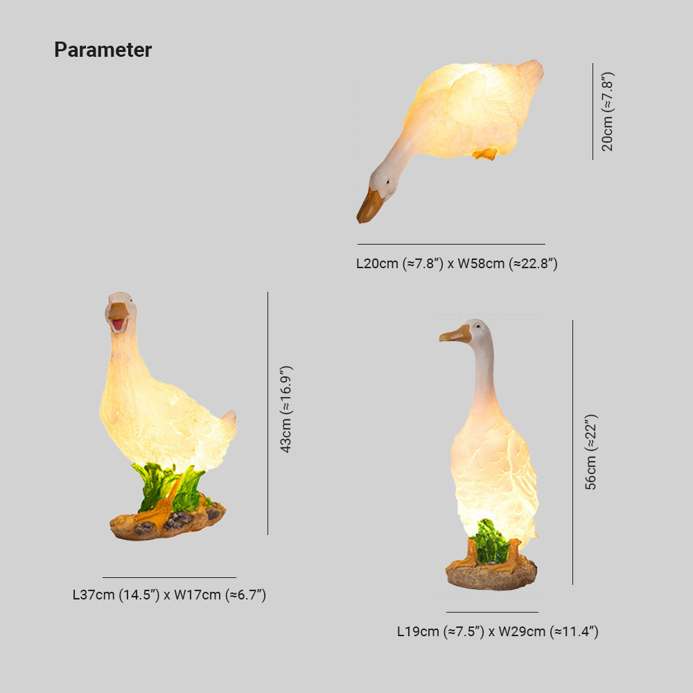 Minori Modern Decorative Goose Resin Solar Garden Ground Light