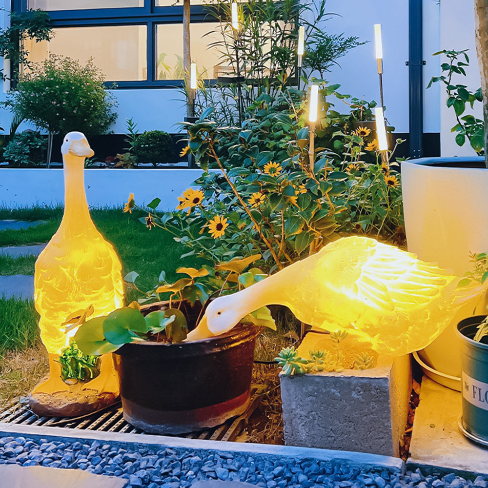 Minori Modern Decorative Goose Resin Solar Garden Ground Light