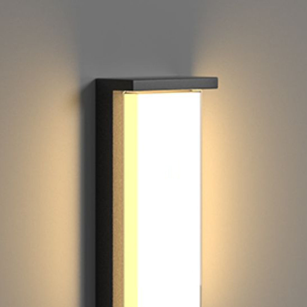 Orr Modern Minimalist Rectangular Metal Outdoor Wall Lamp, Black