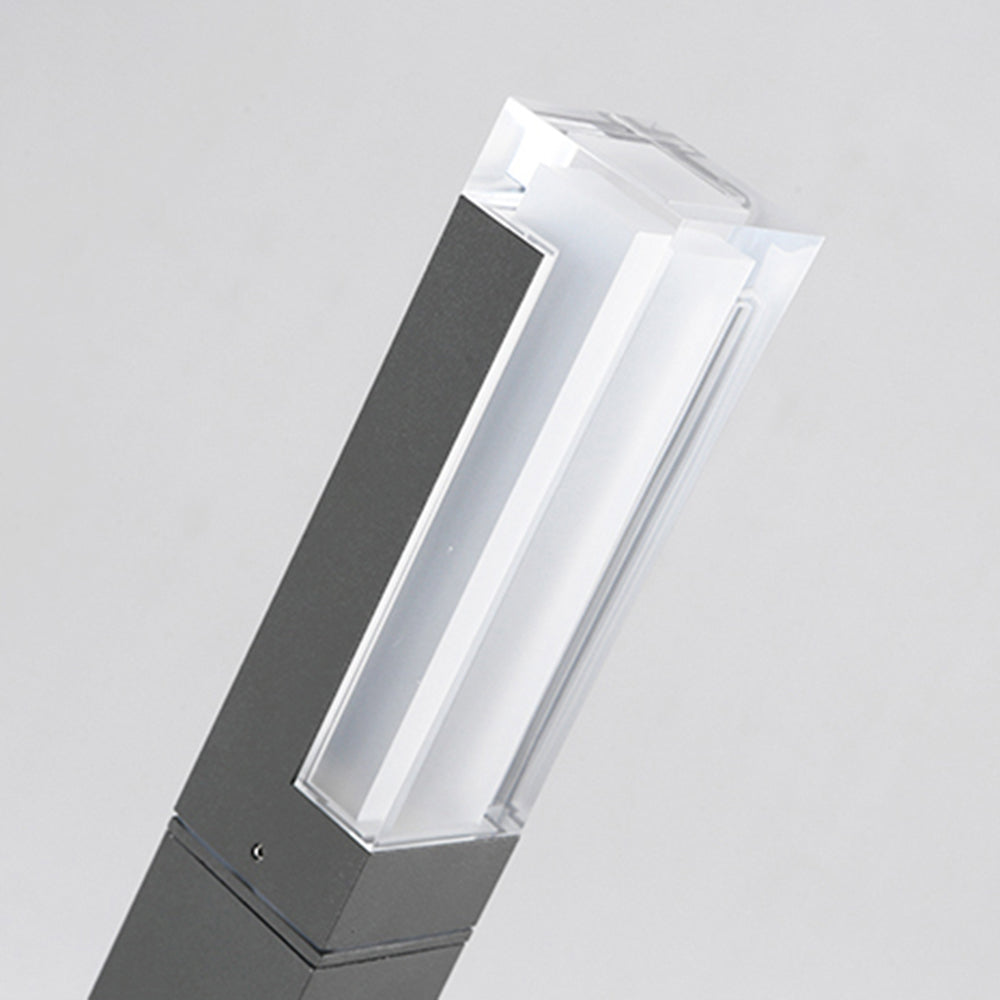 Pena Modern Rectangular Column Solar Outdoor Path Light, Black