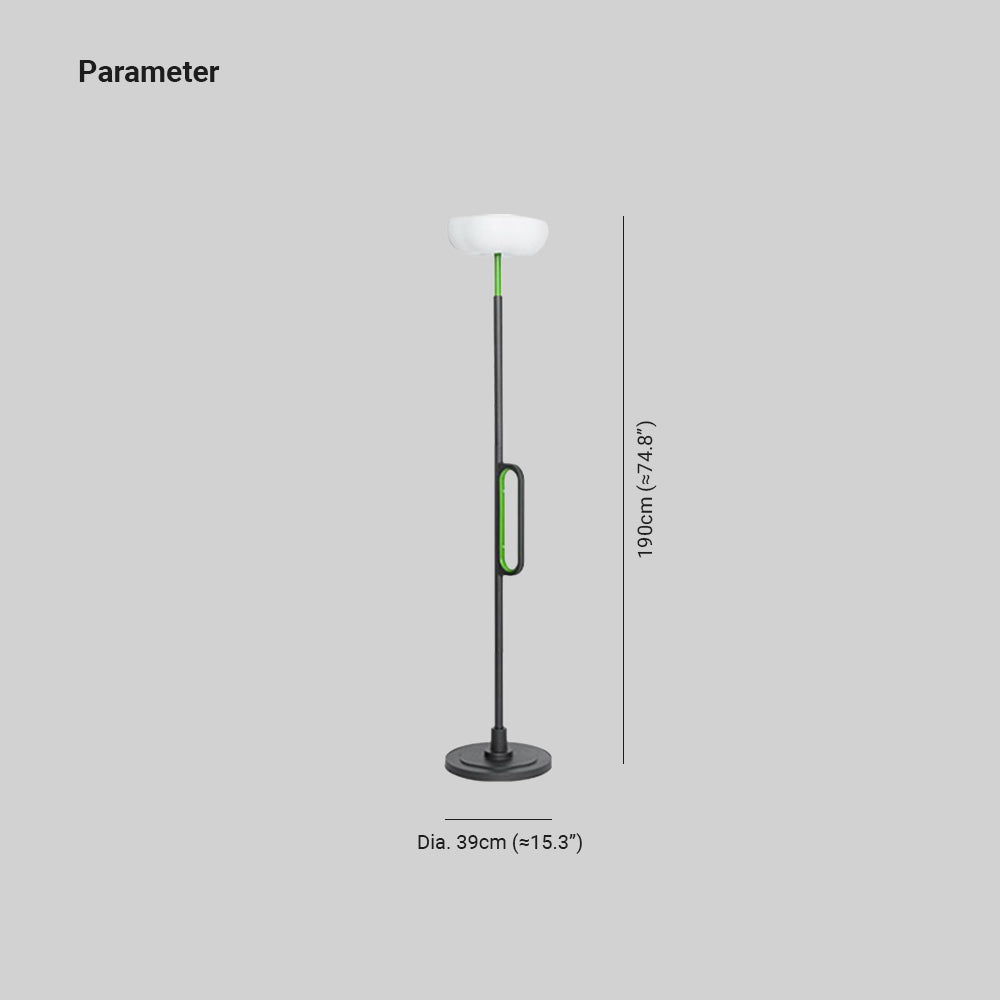 Orr Minimalist Flower Solar/Rechargeable Floor Lamp, Black&Green