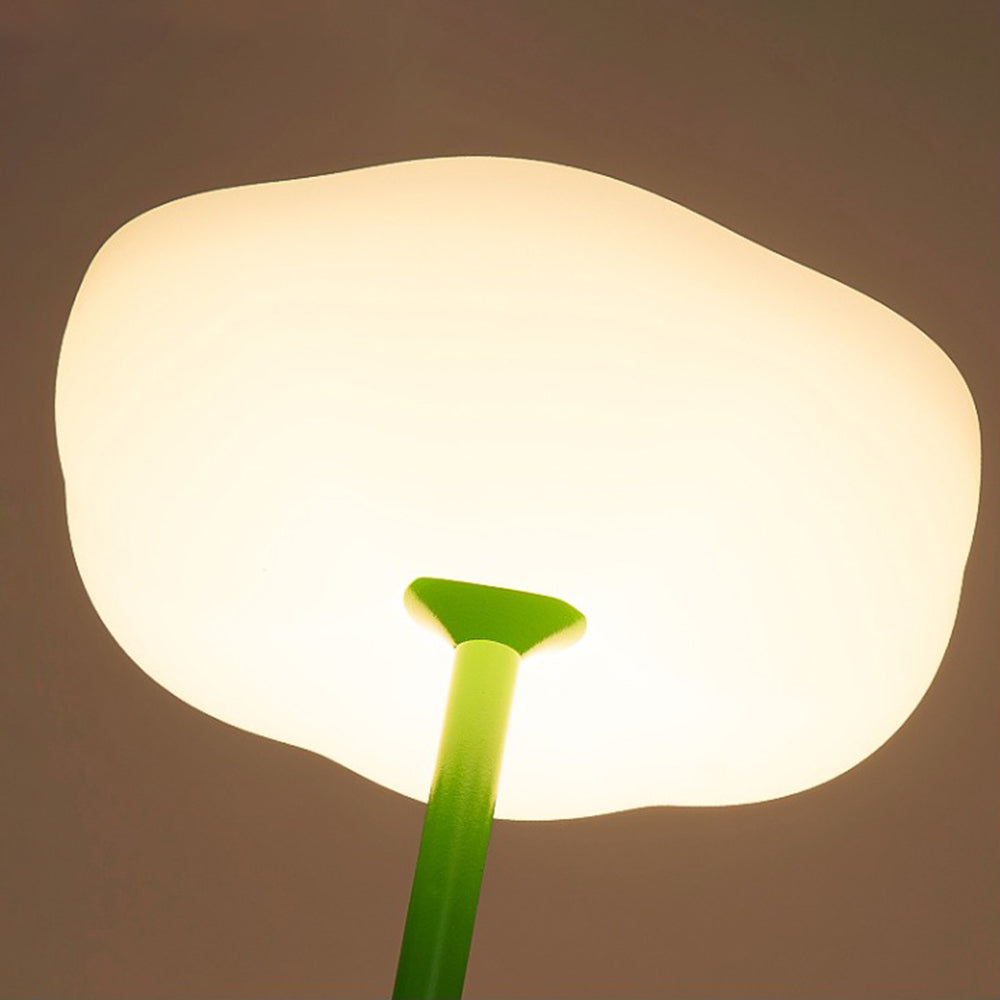 Orr Minimalist Flower Solar/Rechargeable Floor Lamp, Black&Green