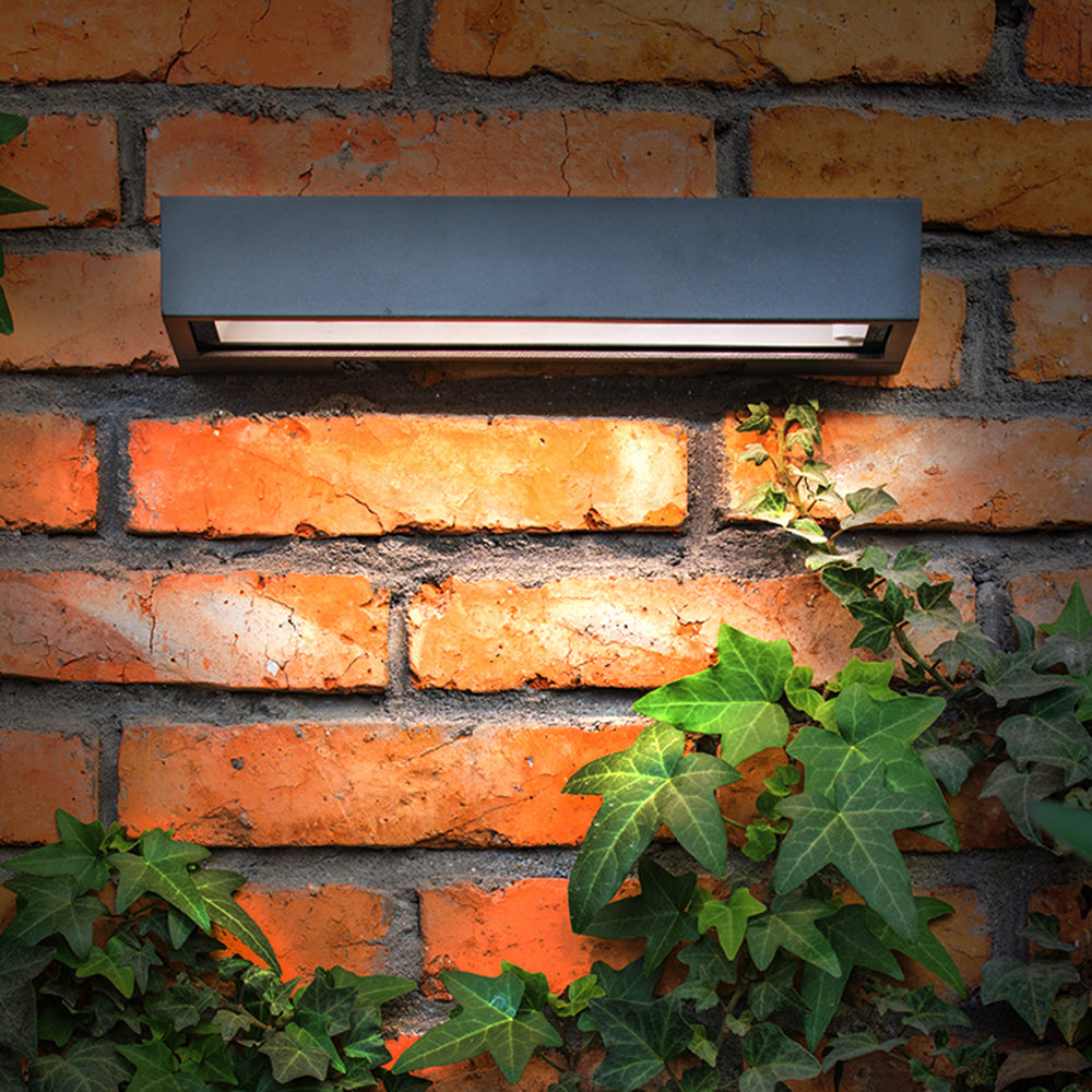 Orr  Modern Metal/Acrylic Solar Waterproof Outdoor Wall Lamp, Black