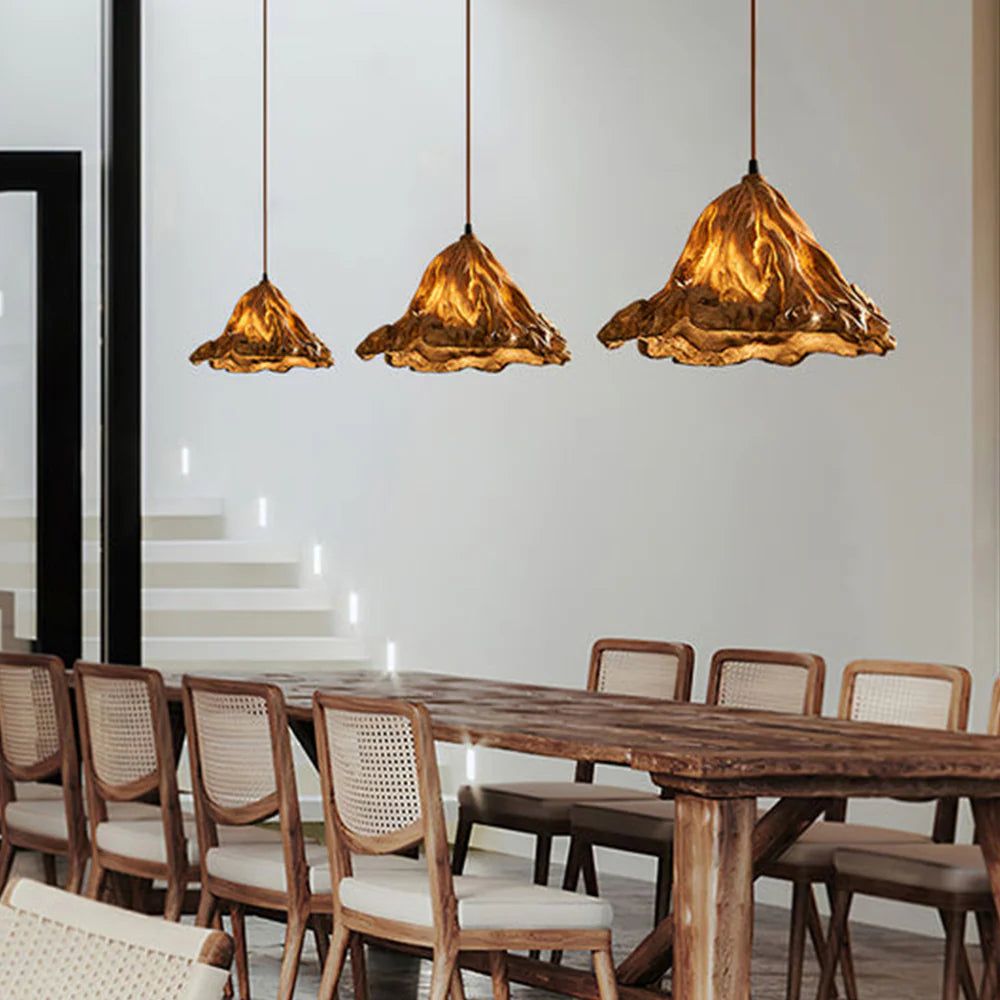 Ritta Art Lotus Leaf LED Pendant Light Resin Dining Room