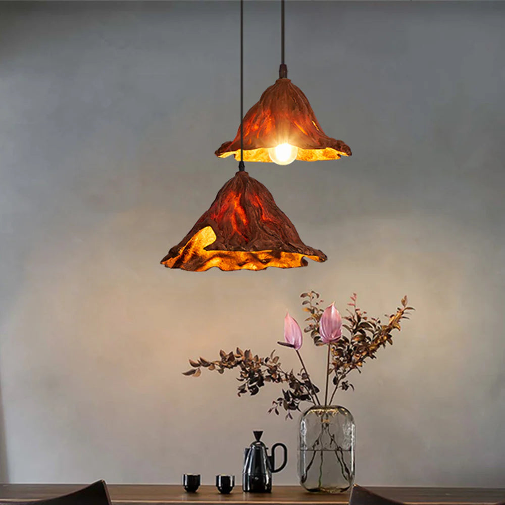 Ritta Art Lotus Leaf LED Pendant Light Resin Dining Room