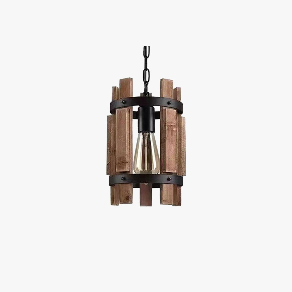 Austin Retro LED Pendant Light Metal/Wood Living Room/Bedroom