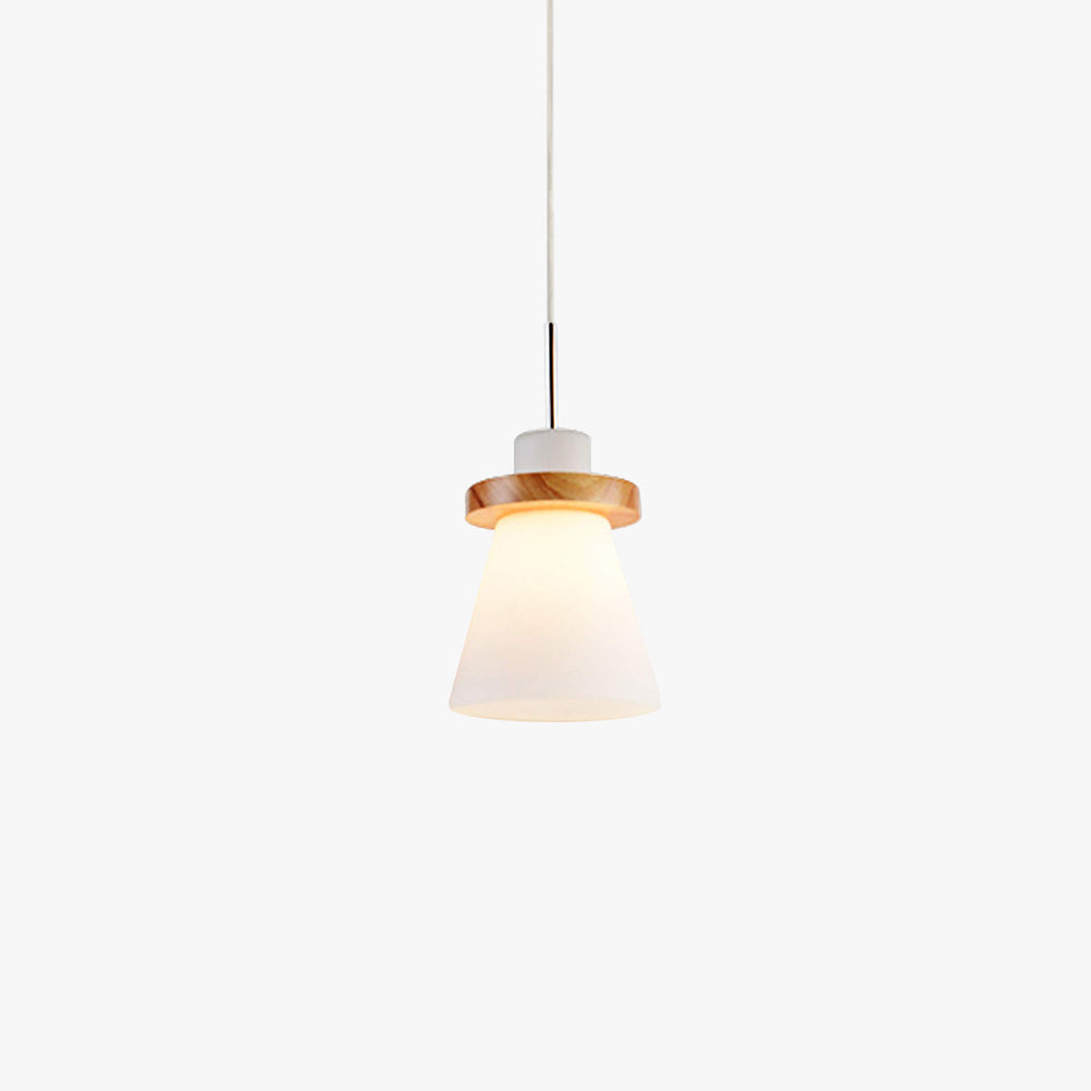 Hailie Minimalism LED Pendant Light Wood Glass Bedroom/Dining Room