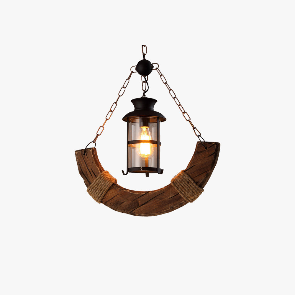 Austin Decorative Pendant Light Wood Brown Dining Room Living Room