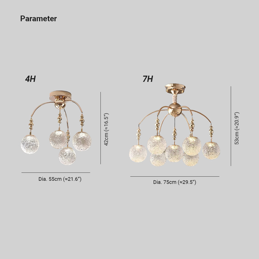 Valentina Nordic Minimalist LED Chandelier Metal Glass Bedroom/Living Room