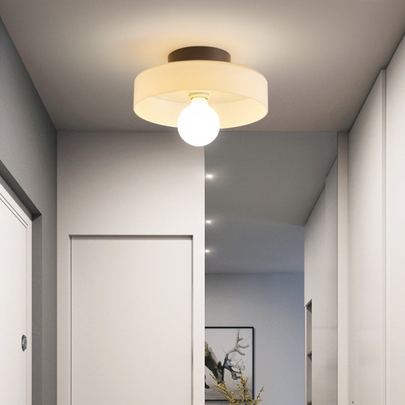 Morandi Modern Glass/Metal Flush Mount Ceiling Light 3 Colors Bedroom