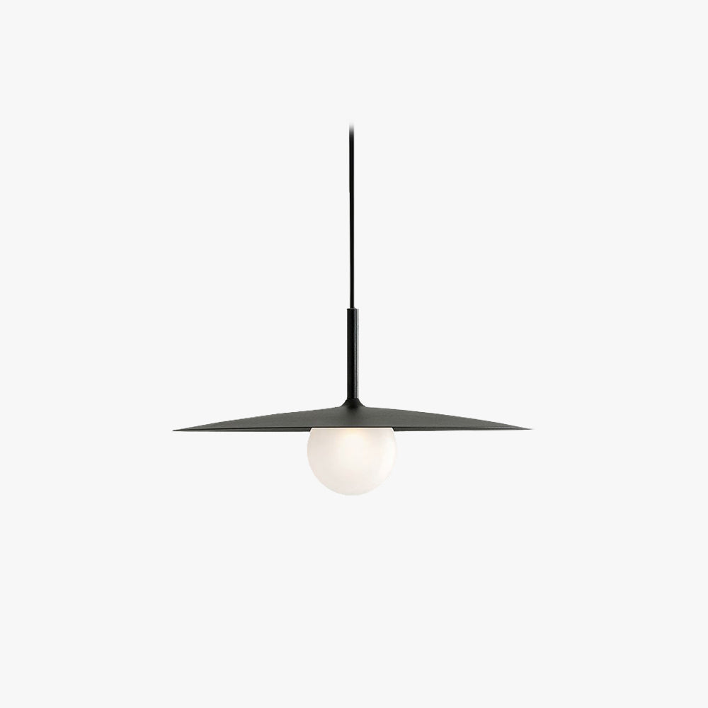 Carins Modern Dish-shaped Metal Pendant Light, Black/White/Gray