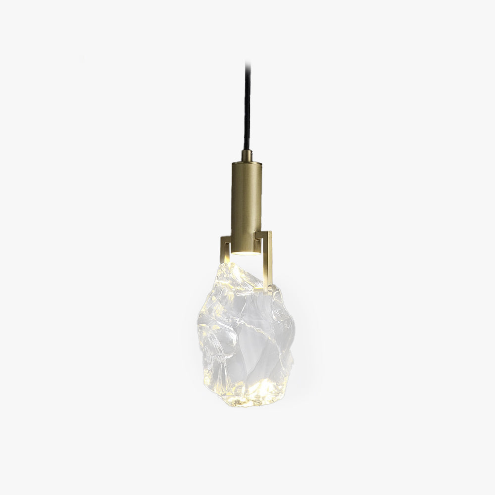 Kristy Modern Drop Crystal Pendant Light, Brass