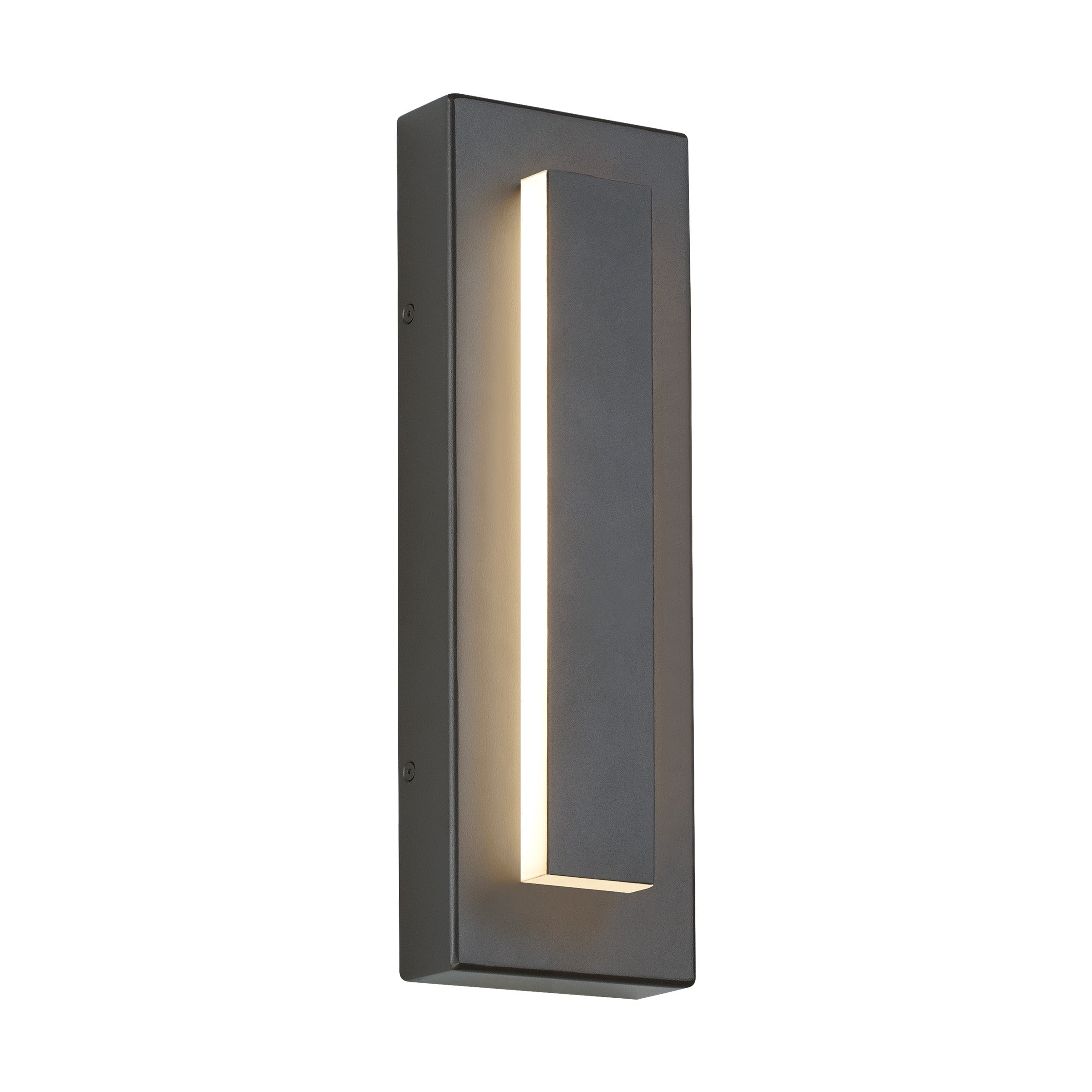 Edge Modern Square Ring Metal Outdoor Wall Lamp, Dark/Gray Bronze