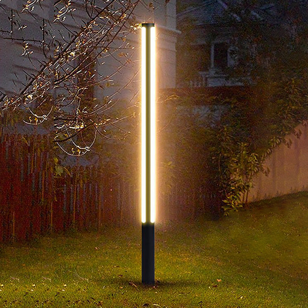 Pena Column Double Light Strip Outdoor Path Light, Black