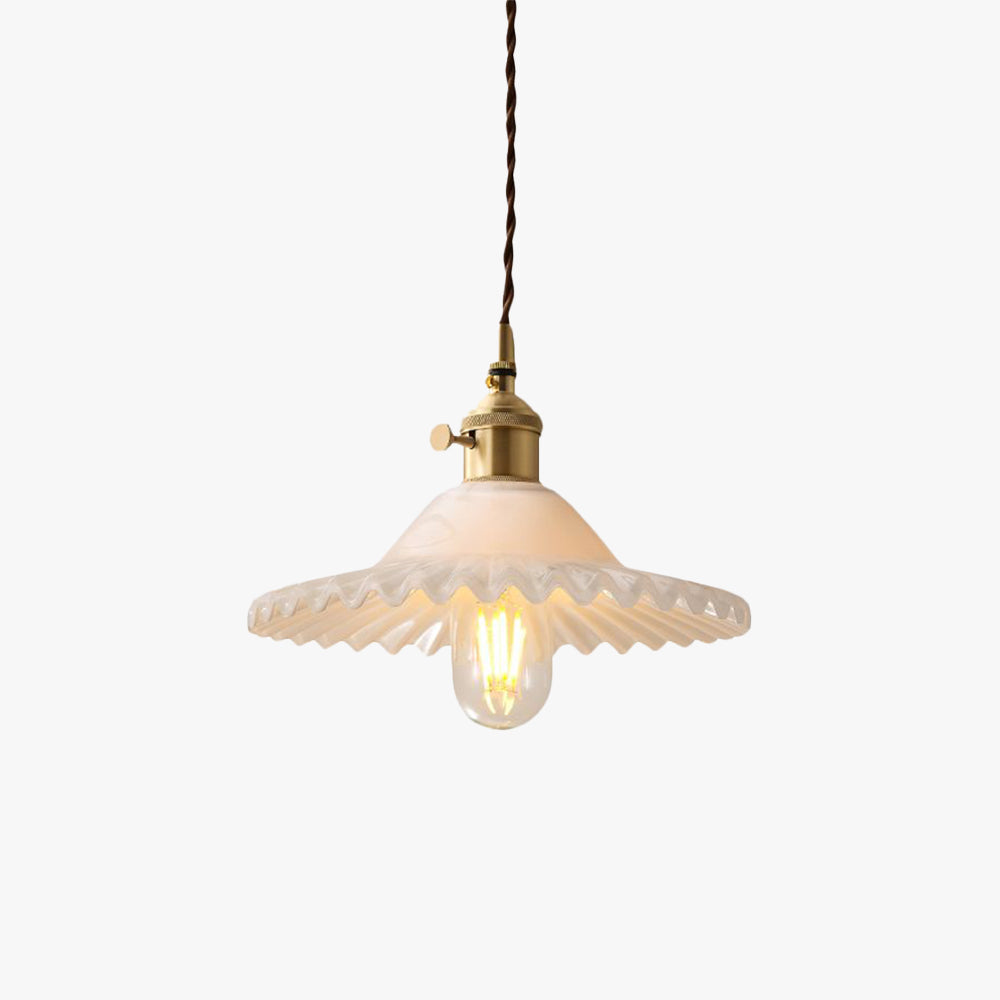 Leilani White Pendant Light, Metal & Glass, 8.7"