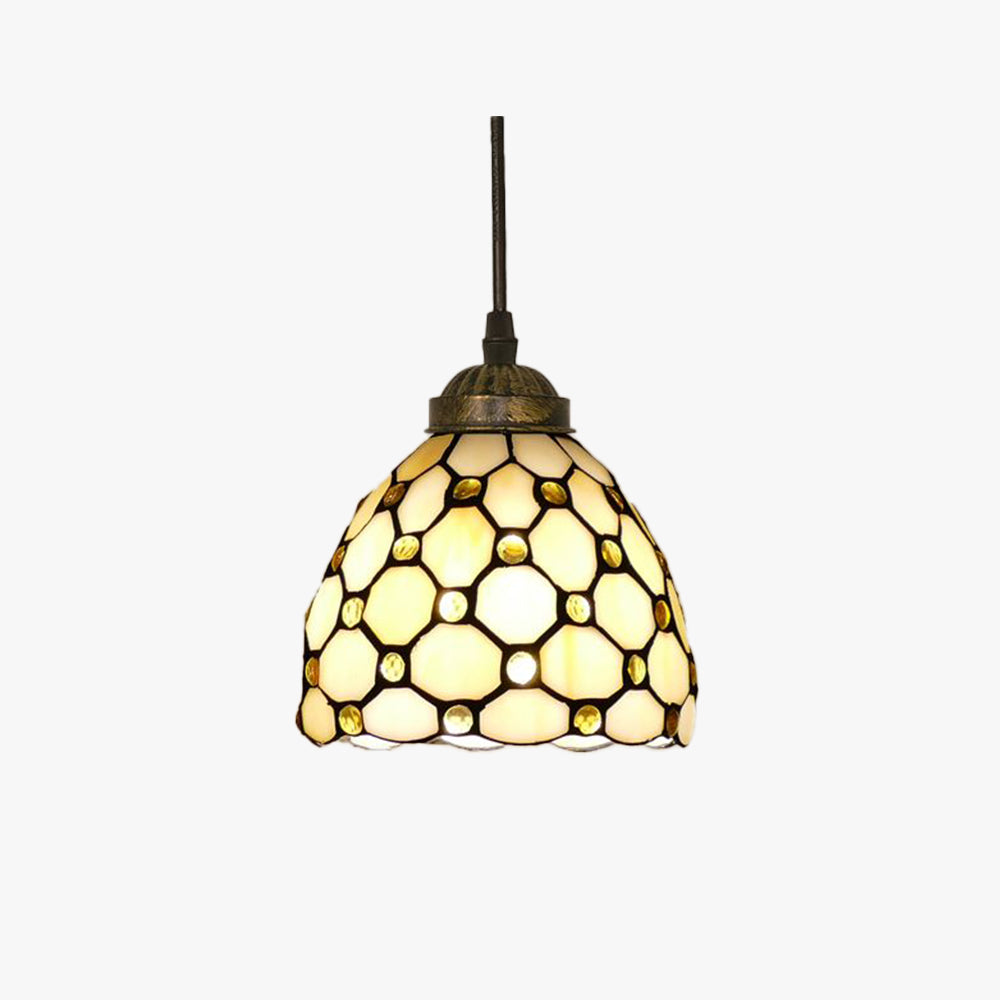 Alessio Tiffany Multicolor Bell Pendant Light