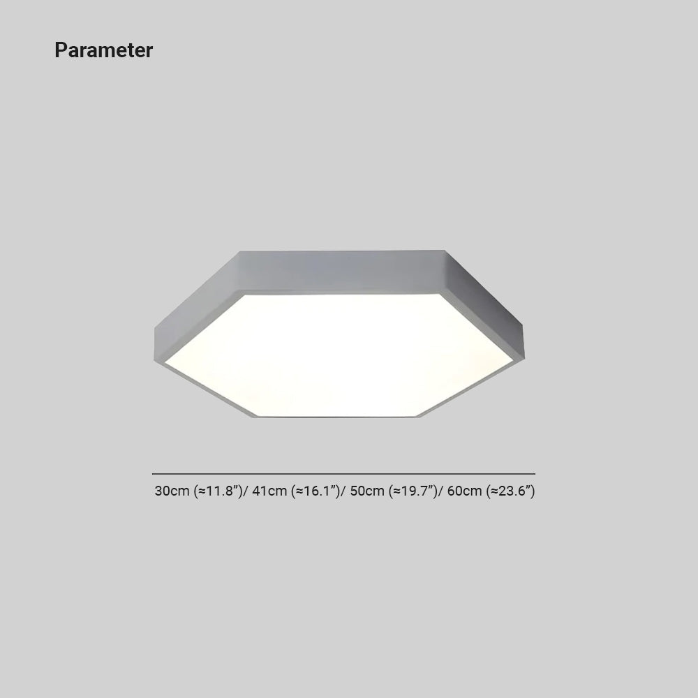 Morandi Modern Hexagon LED Metal Flush Mount Ceiling Light