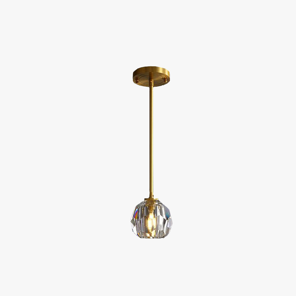 Luxury Globe Metal/Glass Pendant Light, Clear, Bedroom