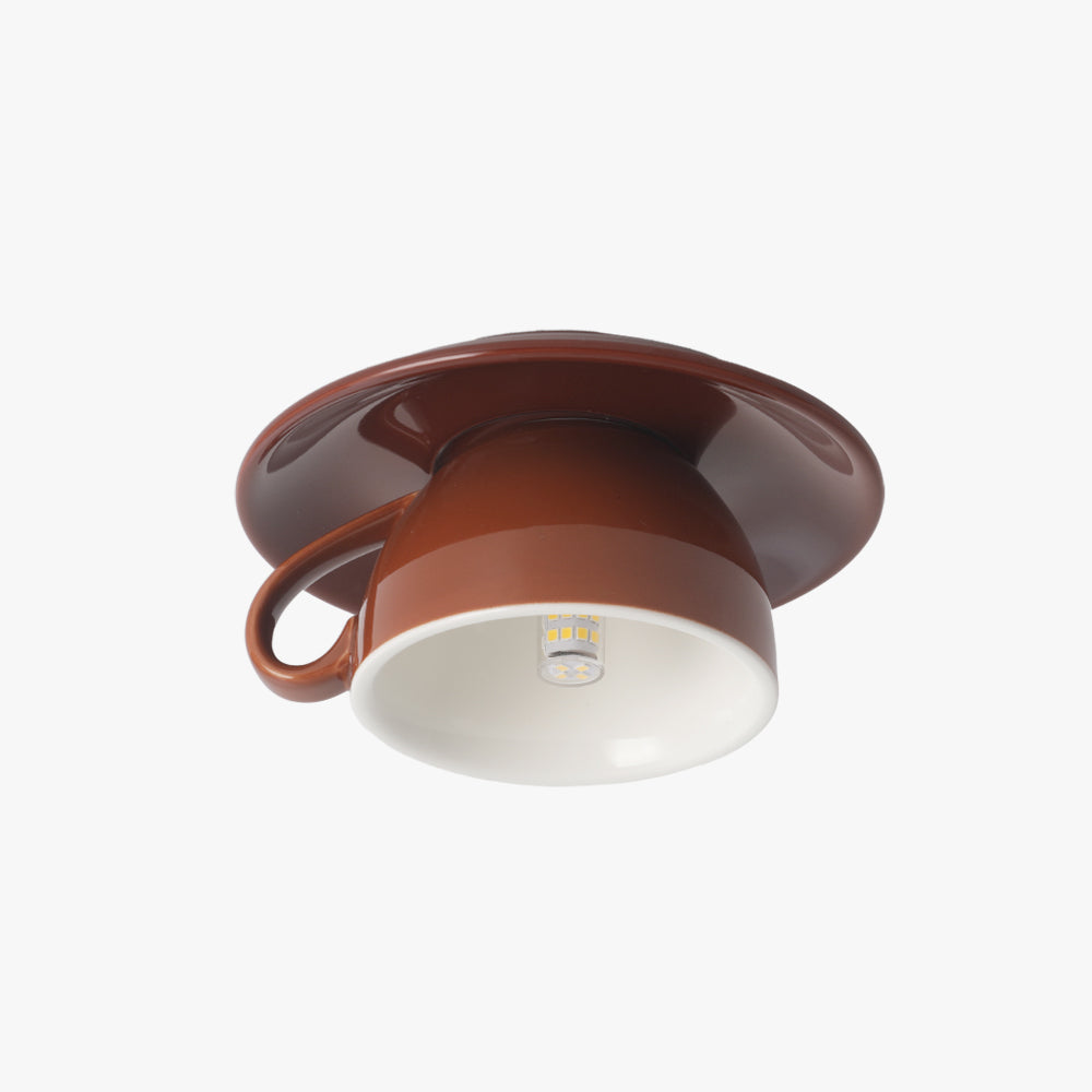 Morandi Modern Coffee Cups Ceramic Flush Ceiling Lighting