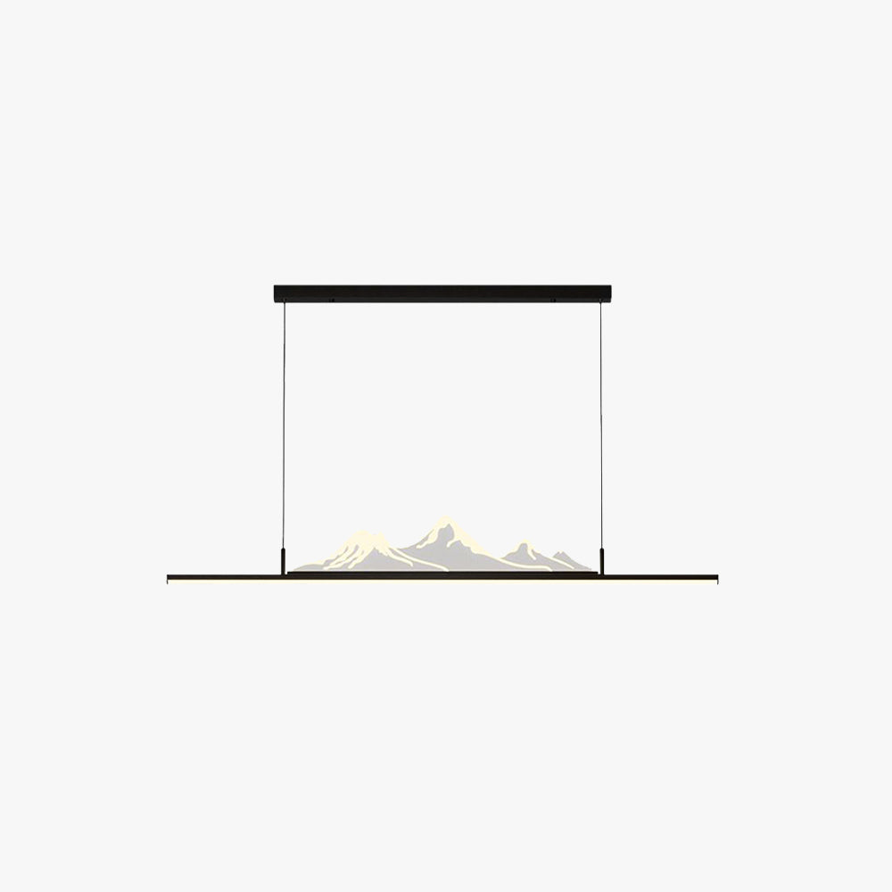 Louise Designer Mountain Shape LED Pendant Light, Black/Gold