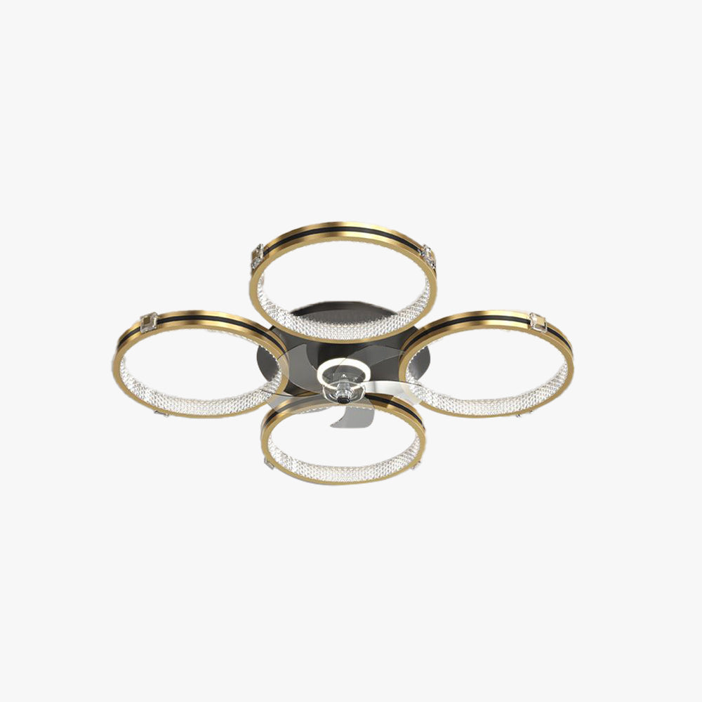 Kirsten 4-Rings 5-Blade Ceiling Fan with Light, 31"/40.5"