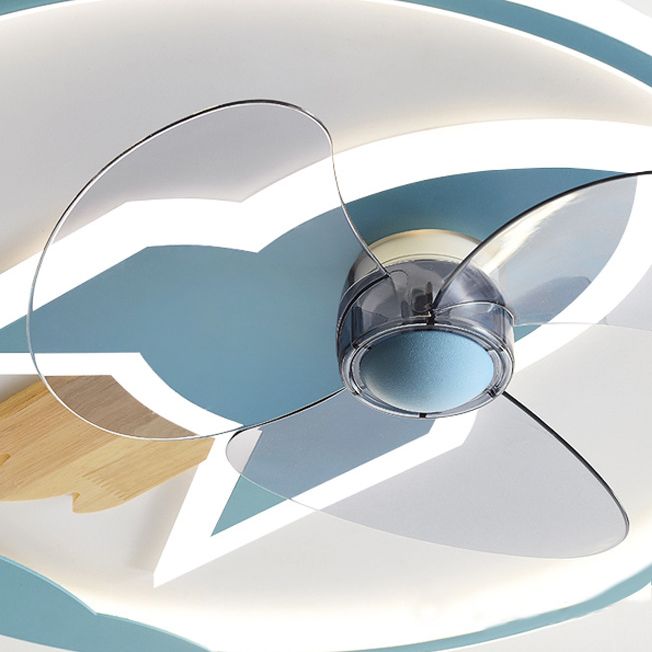 Minori Rocket Shape 2-Lights Ceiling Fan with Light, 5 Color, 18"/22"