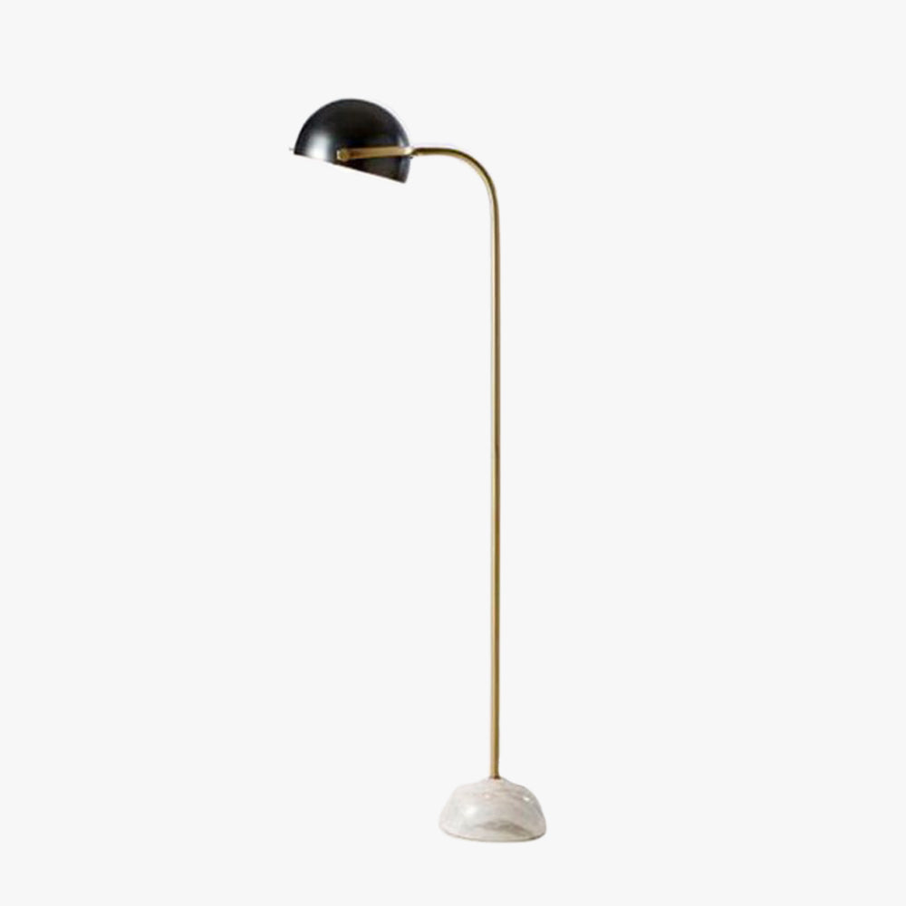 Eryn Floor Lamp Semi Circular Retro/Minimalist, Metal/Marble, Black, Bedroom