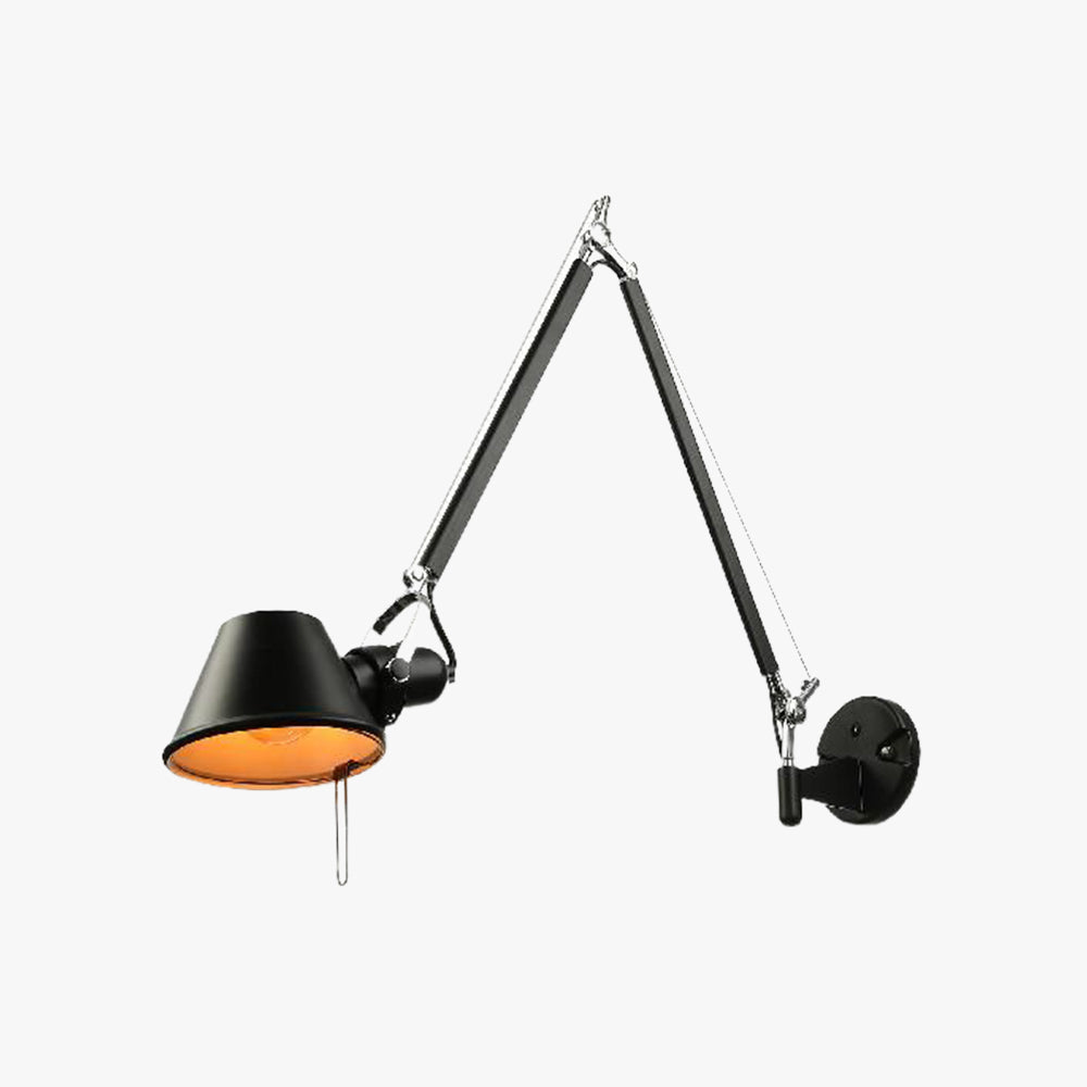 Brady Modern Simple Adjustable Wall Lamp, Black/Chrome, Bedroom