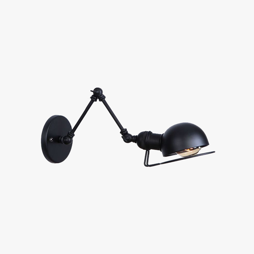 Brady Black Adjustable Wall Lamp, Metal, 4"/8"/12"/16"