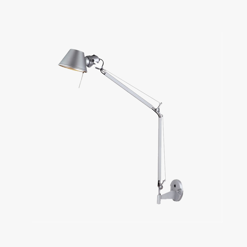 Brady Silver Adjustable Wall Lamp, Metal, 20"