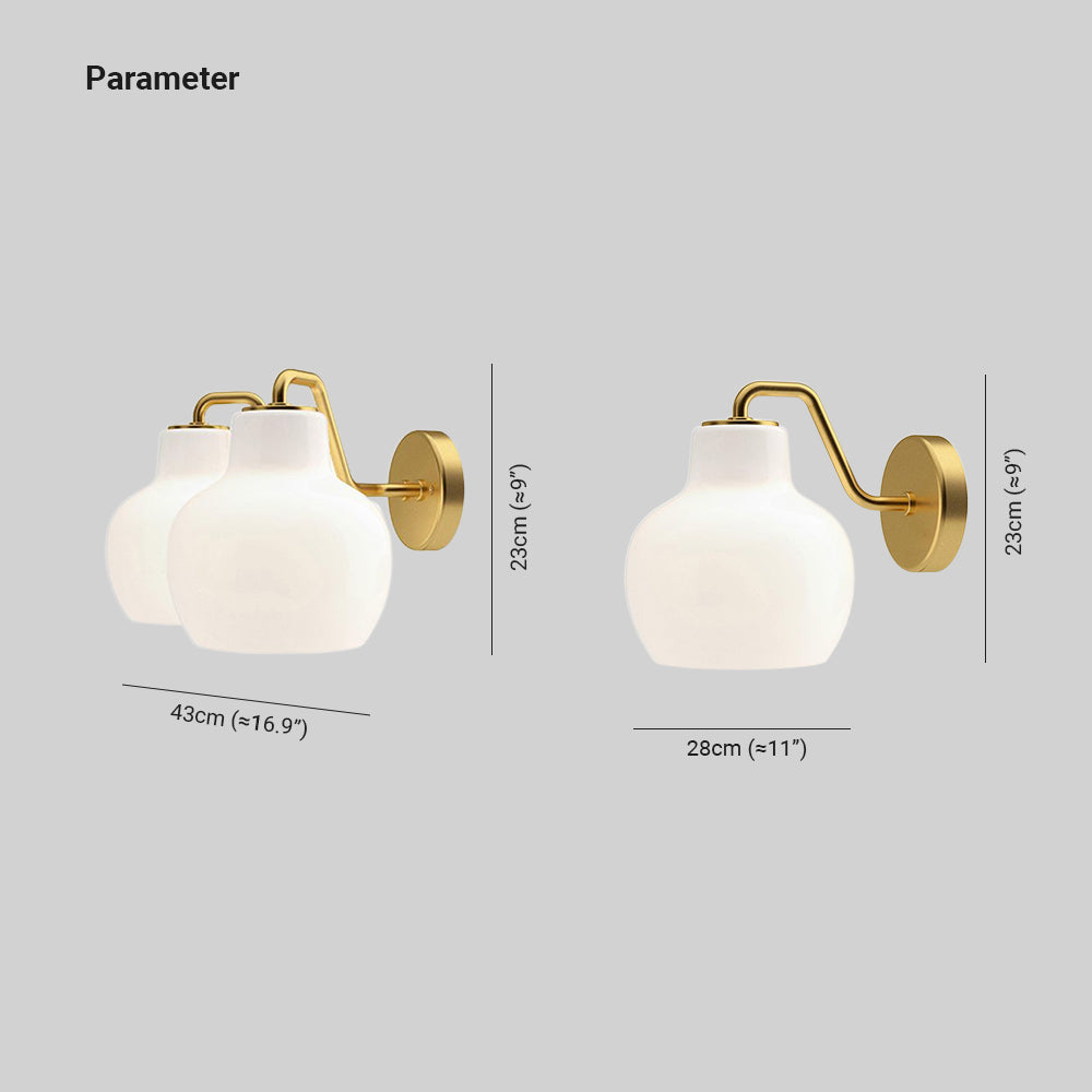 Lily Simple Dome Shape Vanity Wall Lamp, Metal/Glass