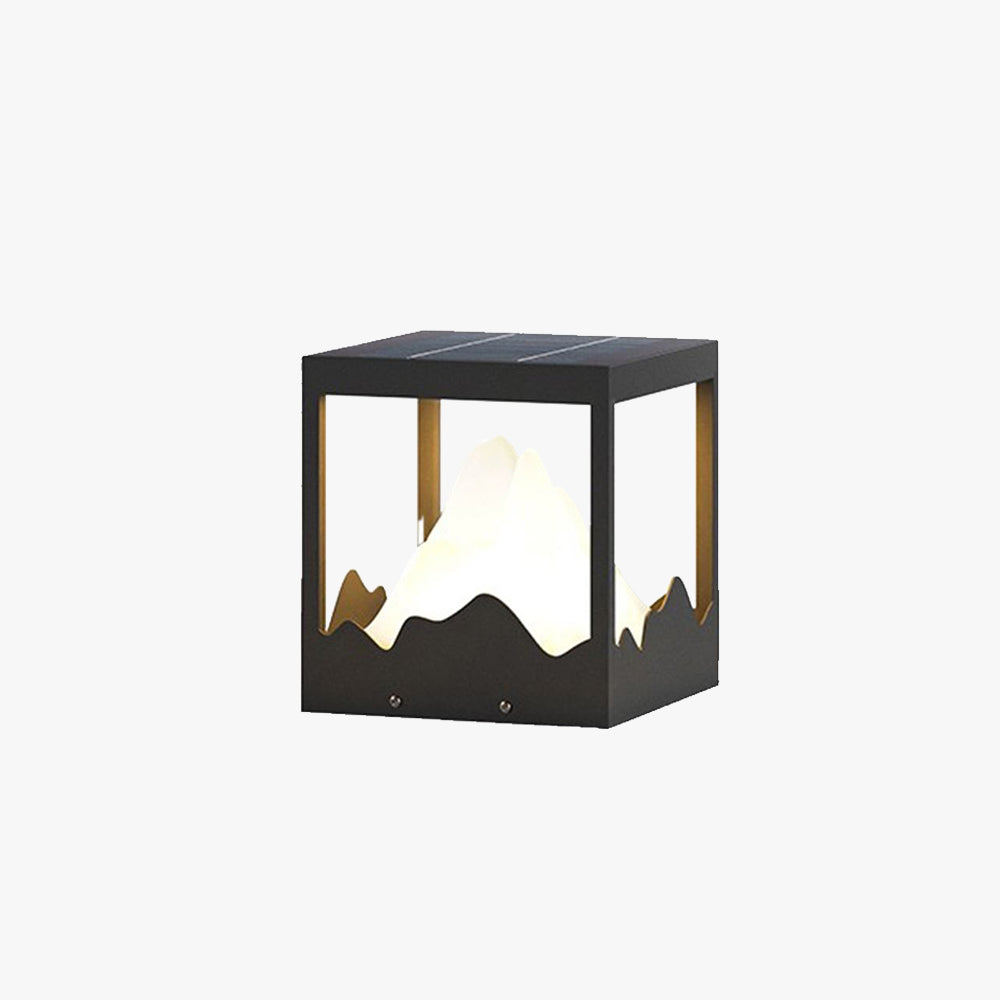 Riley Modern LED Mountain Metal Outdoor Lamp,  Black