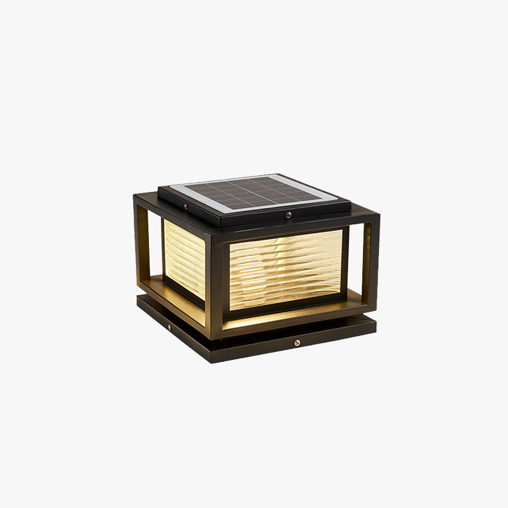 Riley Contemporary LED Rectangular Metal Outdoor Lamps, Black
