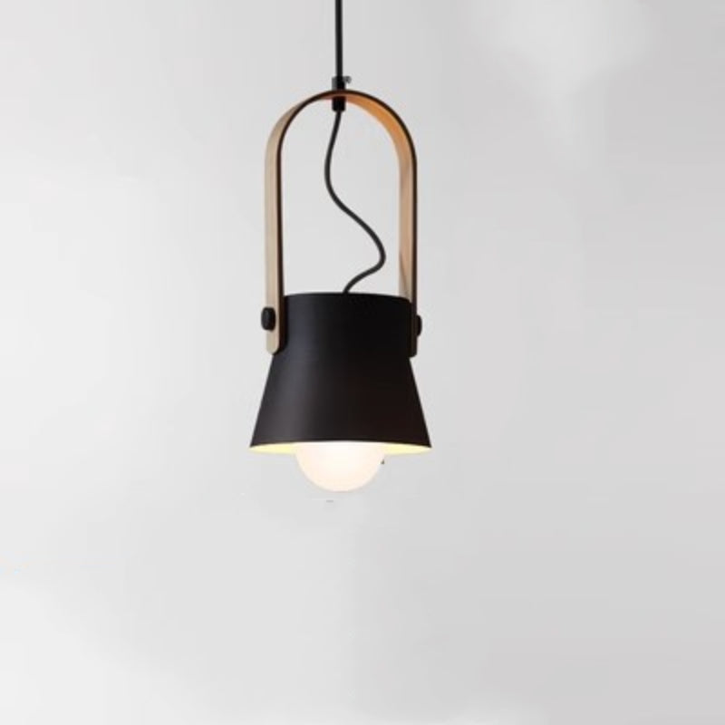 Morandi Vintage Pendant Light Black/Orange Metal/Wood Bedroom